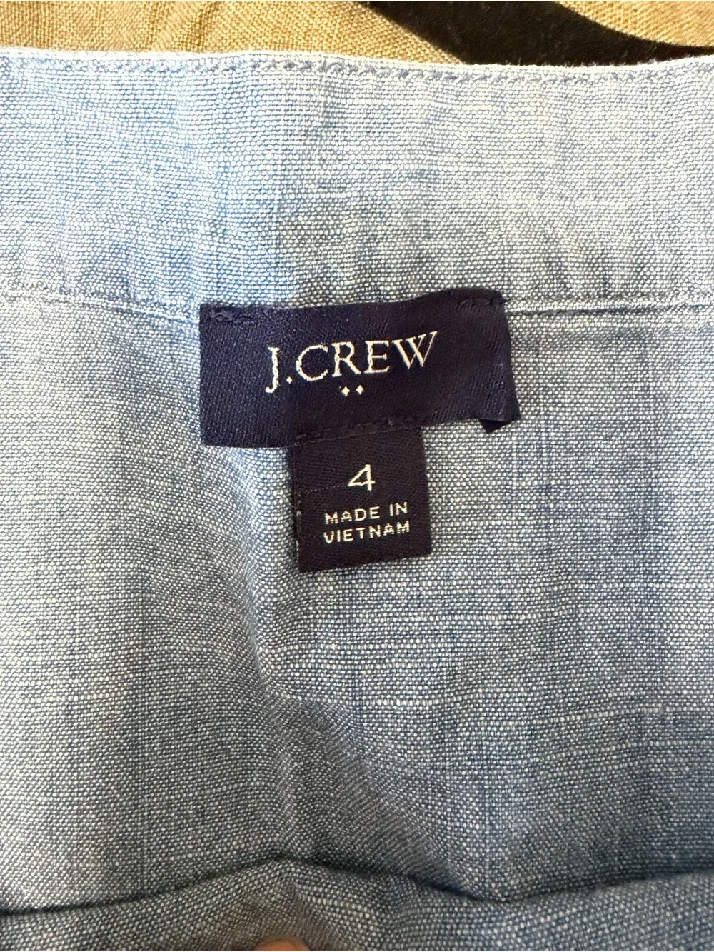 J. Crew Light Blue Chambray Button-Shoulder Popover Blouse